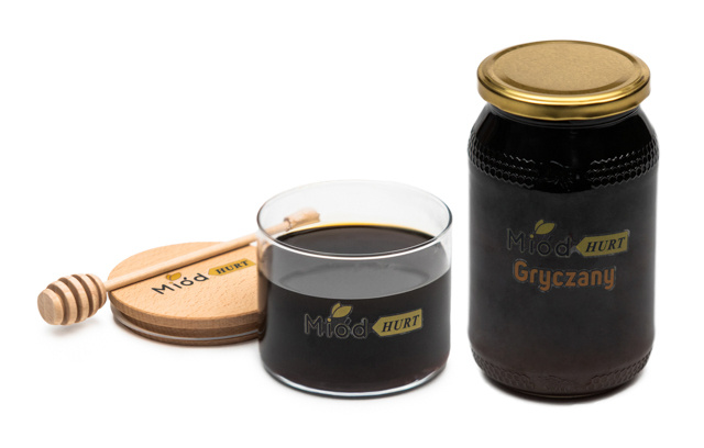 Miód Gryczany Płynny (słoik szklany 1,2 kg) - Karton 12 sztuk