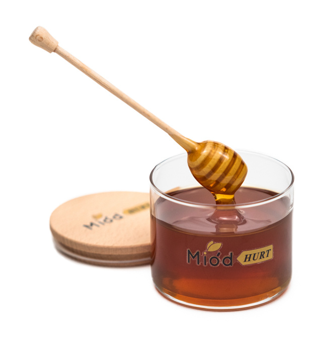 Miód Malina Kruszyna (słoik szklany 1,2 kg) - Karton 12 sztuk