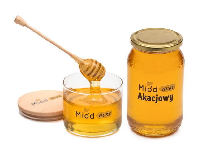 Miód Akacjowy (słoik szklany 1,2 kg) - Karton 12 sztuk