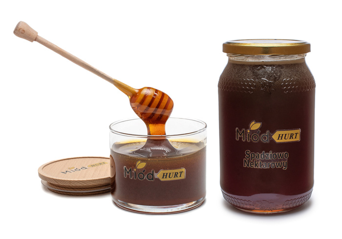 Miód Spadziowo - Nektarowy (słoik szklany 1,2 kg) - Karton 12 sztuk