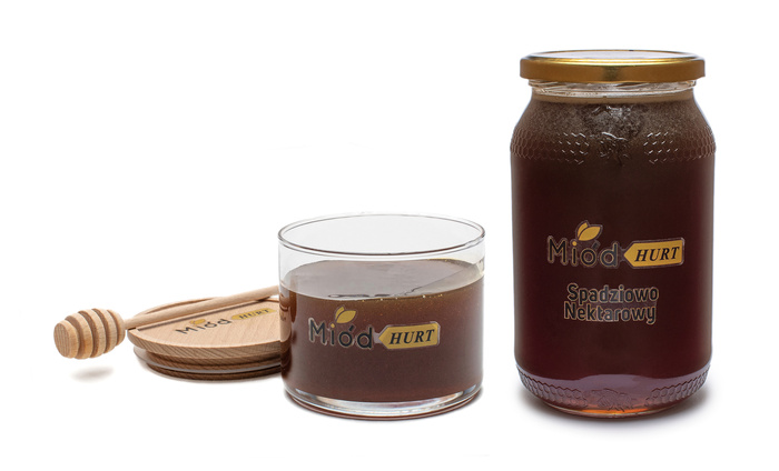 Miód Spadziowo - Nektarowy (słoik szklany 1,2 kg) - Karton 12 sztuk