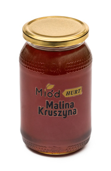 Miód Malina Kruszyna (słoik szklany 1,2 kg) - Karton 12 sztuk